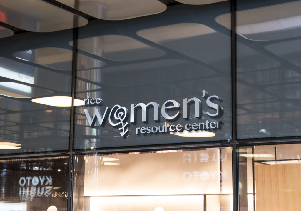 rice womens resource center sign